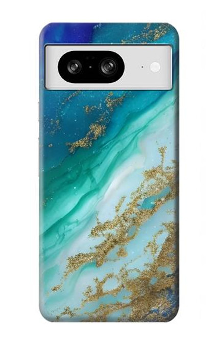 W3920 Abstract Ocean Blue Color Mixed Emerald Hard Case and Leather Flip Case For Google Pixel 8