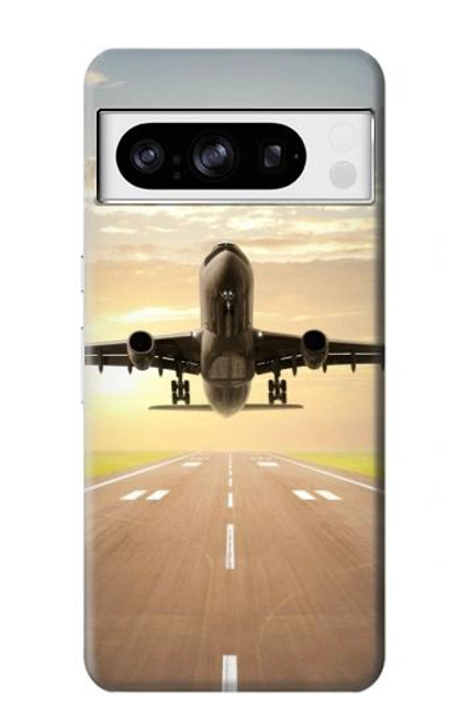 W3837 Airplane Take off Sunrise Hard Case and Leather Flip Case For Google Pixel 8 pro