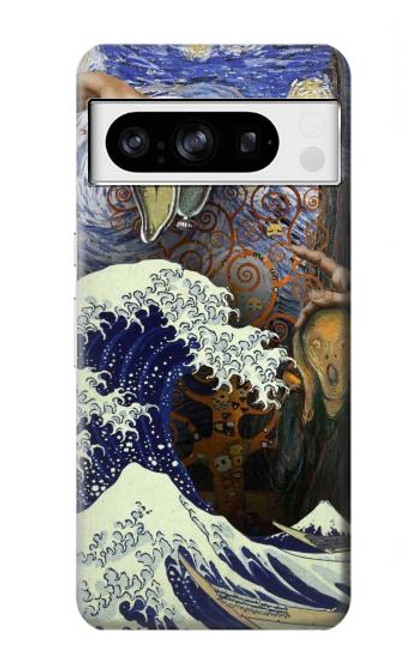 W3851 World of Art Van Gogh Hokusai Da Vinci Hard Case and Leather Flip Case For Google Pixel 8 pro