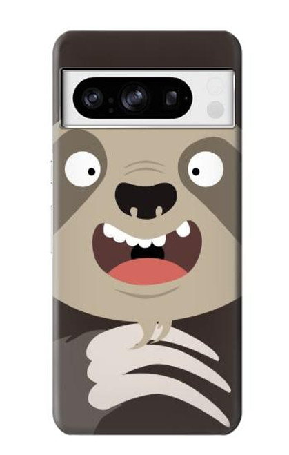 W3855 Sloth Face Cartoon Hard Case and Leather Flip Case For Google Pixel 8 pro