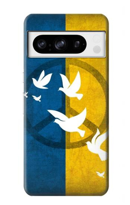 W3857 Peace Dove Ukraine Flag Hard Case and Leather Flip Case For Google Pixel 8 pro