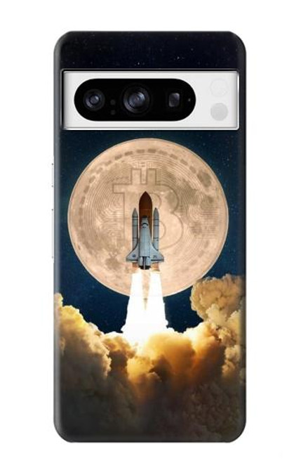W3859 Bitcoin to the Moon Hard Case and Leather Flip Case For Google Pixel 8 pro