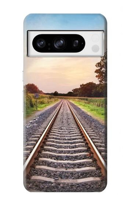W3866 Railway Straight Train Track Hard Case and Leather Flip Case For Google Pixel 8 pro