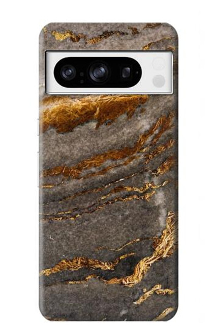 W3886 Gray Marble Rock Hard Case and Leather Flip Case For Google Pixel 8 pro