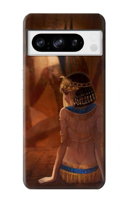 W3919 Egyptian Queen Cleopatra Anubis Hard Case and Leather Flip Case For Google Pixel 8 pro