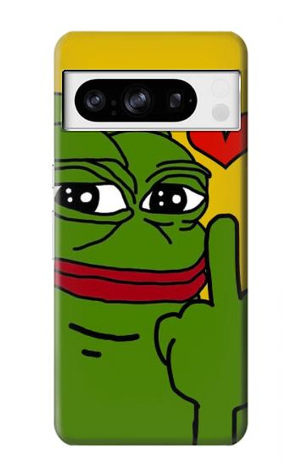 W3945 Pepe Love Middle Finger Hard Case and Leather Flip Case For Google Pixel 8 pro