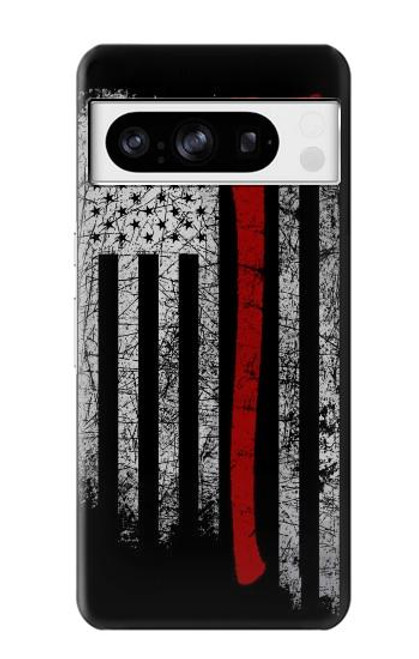 W3958 Firefighter Axe Flag Hard Case and Leather Flip Case For Google Pixel 8 pro