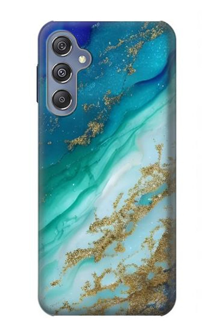 W3920 Abstract Ocean Blue Color Mixed Emerald Hard Case and Leather Flip Case For Samsung Galaxy M34 5G