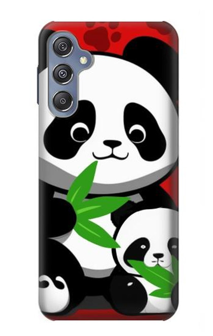 W3929 Cute Panda Eating Bamboo Hard Case and Leather Flip Case For Samsung Galaxy M34 5G