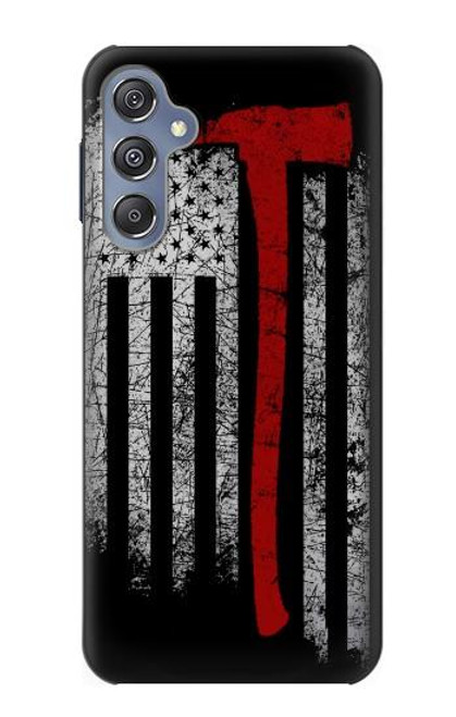 W3958 Firefighter Axe Flag Hard Case and Leather Flip Case For Samsung Galaxy M34 5G