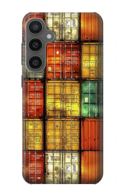 W3861 Colorful Container Block Hard Case and Leather Flip Case For Samsung Galaxy S23 FE