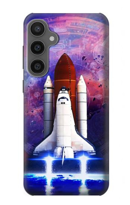 W3913 Colorful Nebula Space Shuttle Hard Case and Leather Flip Case For Samsung Galaxy S23 FE