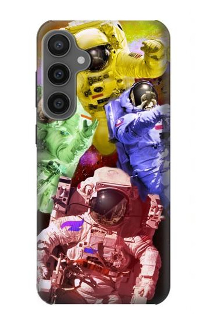 W3914 Colorful Nebula Astronaut Suit Galaxy Hard Case and Leather Flip Case For Samsung Galaxy S23 FE