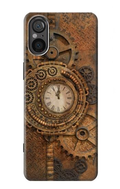 W3401 Clock Gear Steampunk Hard Case and Leather Flip Case For Sony Xperia 5 V