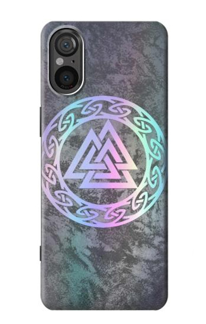 W3833 Valknut Odin Wotans Knot Hrungnir Heart Hard Case and Leather Flip Case For Sony Xperia 5 V