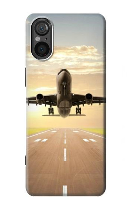 W3837 Airplane Take off Sunrise Hard Case and Leather Flip Case For Sony Xperia 5 V