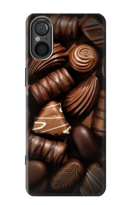 W3840 Dark Chocolate Milk Chocolate Lovers Hard Case and Leather Flip Case For Sony Xperia 5 V
