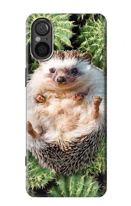 W3863 Pygmy Hedgehog Dwarf Hedgehog Paint Hard Case and Leather Flip Case For Sony Xperia 5 V