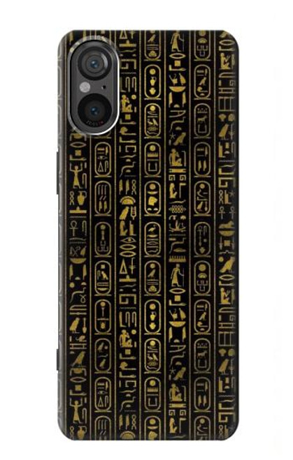 W3869 Ancient Egyptian Hieroglyphic Hard Case and Leather Flip Case For Sony Xperia 5 V