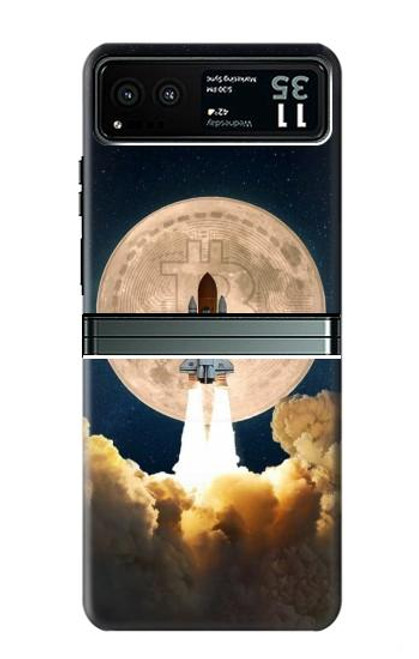 W3859 Bitcoin to the Moon Hard Case and Leather Flip Case For Motorola Razr 40