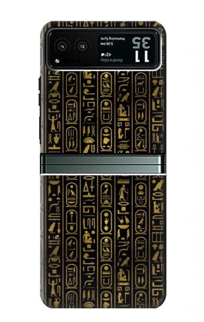 W3869 Ancient Egyptian Hieroglyphic Hard Case and Leather Flip Case For Motorola Razr 40
