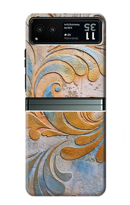 W3875 Canvas Vintage Rugs Hard Case and Leather Flip Case For Motorola Razr 40