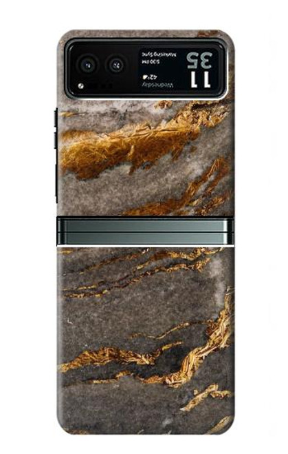 W3886 Gray Marble Rock Hard Case and Leather Flip Case For Motorola Razr 40