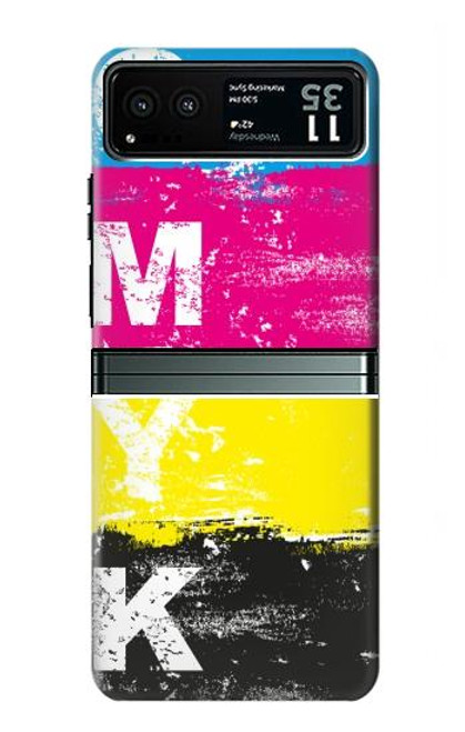 W3930 Cyan Magenta Yellow Key Hard Case and Leather Flip Case For Motorola Razr 40