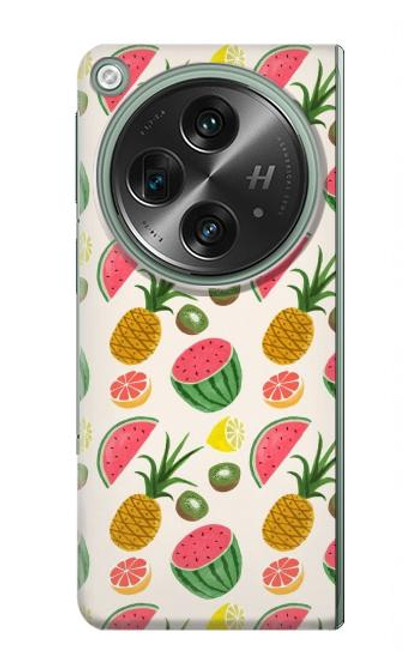 W3883 Fruit Pattern Hard Case and Leather Flip Case For OnePlus OPEN
