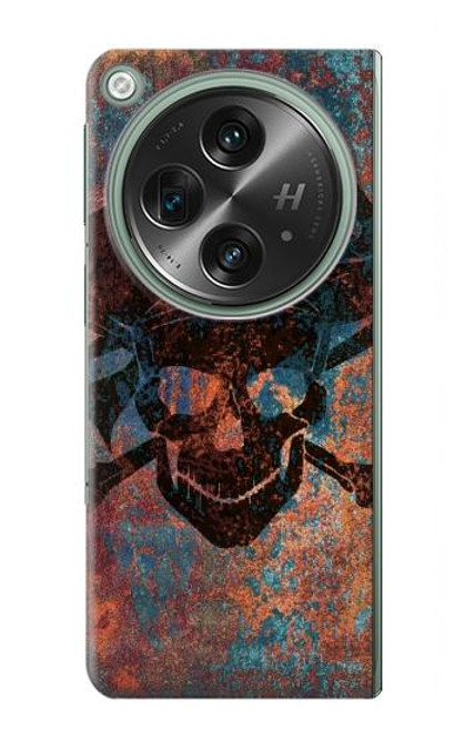 W3895 Pirate Skull Metal Hard Case and Leather Flip Case For OnePlus OPEN