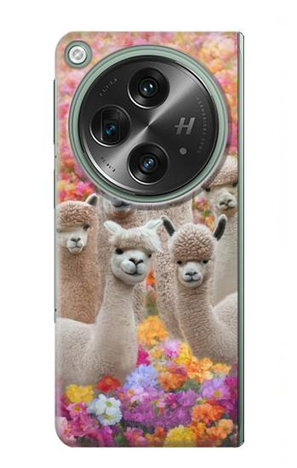 W3916 Alpaca Family Baby Alpaca Hard Case and Leather Flip Case For OnePlus OPEN