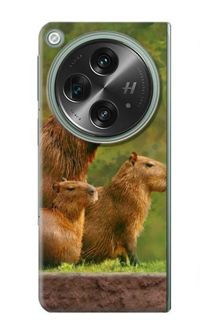 W3917 Capybara Family Giant Guinea Pig Hard Case and Leather Flip Case For OnePlus OPEN