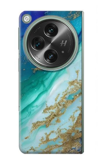 W3920 Abstract Ocean Blue Color Mixed Emerald Hard Case and Leather Flip Case For OnePlus OPEN