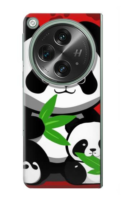 W3929 Cute Panda Eating Bamboo Hard Case and Leather Flip Case For OnePlus OPEN