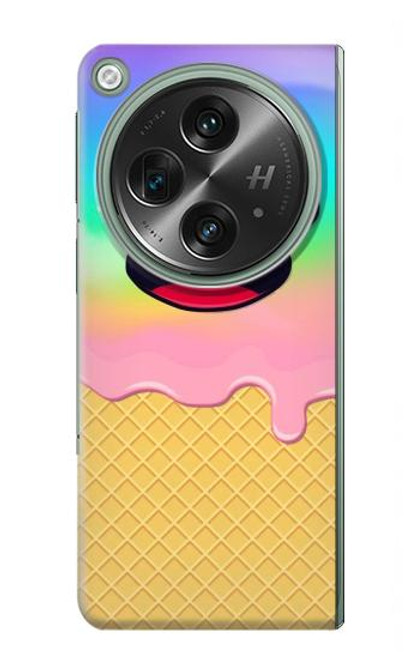 W3939 Ice Cream Cute Smile Hard Case and Leather Flip Case For OnePlus OPEN