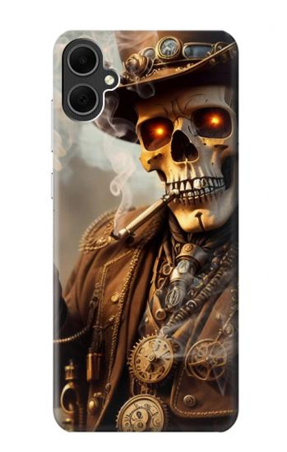 W3949 Steampunk Skull Smoking Hard Case and Leather Flip Case For Samsung Galaxy A05