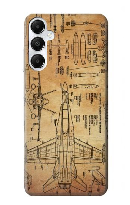 W3868 Aircraft Blueprint Old Paper Hard Case and Leather Flip Case For Samsung Galaxy A05s