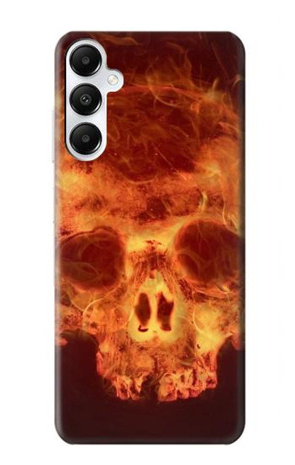 W3881 Fire Skull Hard Case and Leather Flip Case For Samsung Galaxy A05s