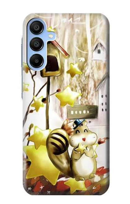 W0109 Cute Squirrel Cartoon Hard Case and Leather Flip Case For Samsung Galaxy A15 5G