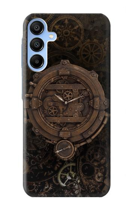 W3902 Steampunk Clock Gear Hard Case and Leather Flip Case For Samsung Galaxy A15 5G