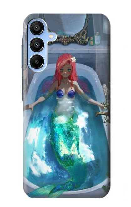 W3912 Cute Little Mermaid Aqua Spa Hard Case and Leather Flip Case For Samsung Galaxy A15 5G