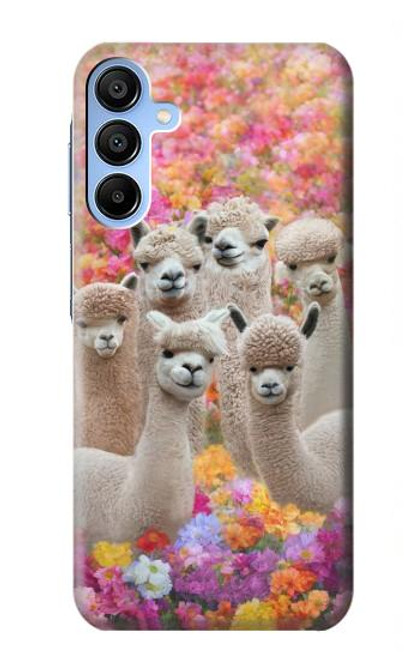 W3916 Alpaca Family Baby Alpaca Hard Case and Leather Flip Case For Samsung Galaxy A15 5G