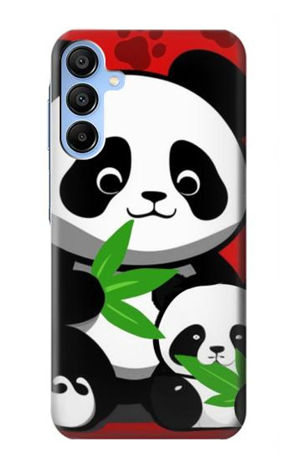 W3929 Cute Panda Eating Bamboo Hard Case and Leather Flip Case For Samsung Galaxy A15 5G