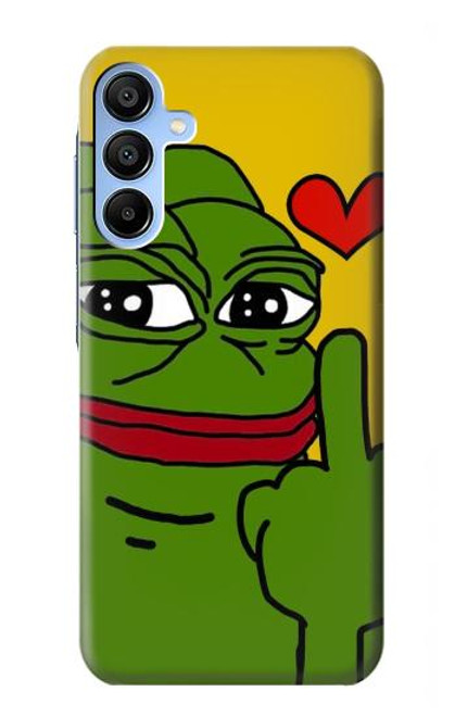W3945 Pepe Love Middle Finger Hard Case and Leather Flip Case For Samsung Galaxy A15 5G