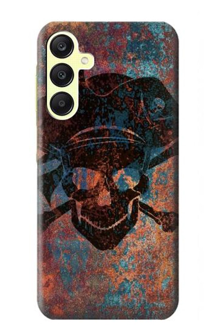 W3895 Pirate Skull Metal Hard Case and Leather Flip Case For Samsung Galaxy A25 5G