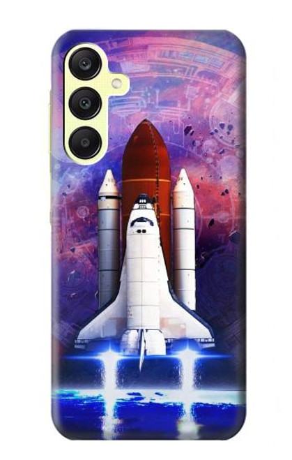 W3913 Colorful Nebula Space Shuttle Hard Case and Leather Flip Case For Samsung Galaxy A25 5G