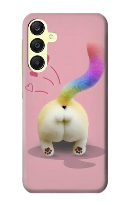 W3923 Cat Bottom Rainbow Tail Hard Case and Leather Flip Case For Samsung Galaxy A25 5G