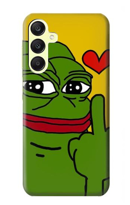 W3945 Pepe Love Middle Finger Hard Case and Leather Flip Case For Samsung Galaxy A25 5G