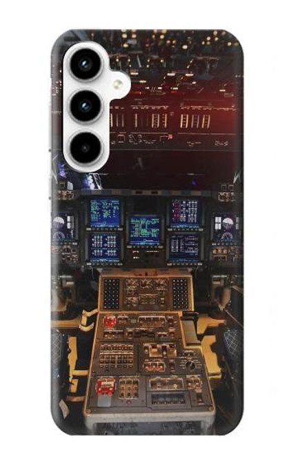 W3836 Airplane Cockpit Hard Case and Leather Flip Case For Samsung Galaxy A35 5G