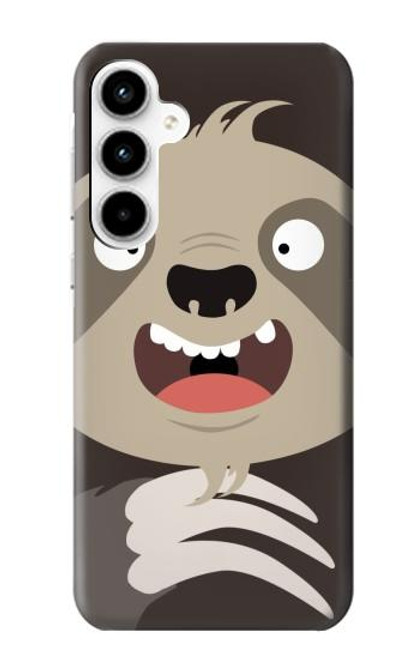 W3855 Sloth Face Cartoon Hard Case and Leather Flip Case For Samsung Galaxy A35 5G